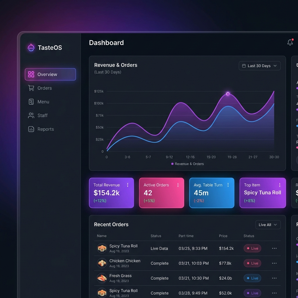 Rosuii Restaurant Management Dashboard - POS, Inventory & Reports